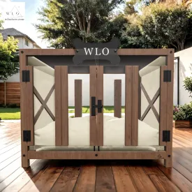 WLO® Walnut Pueblo Elevated Modern Dog House