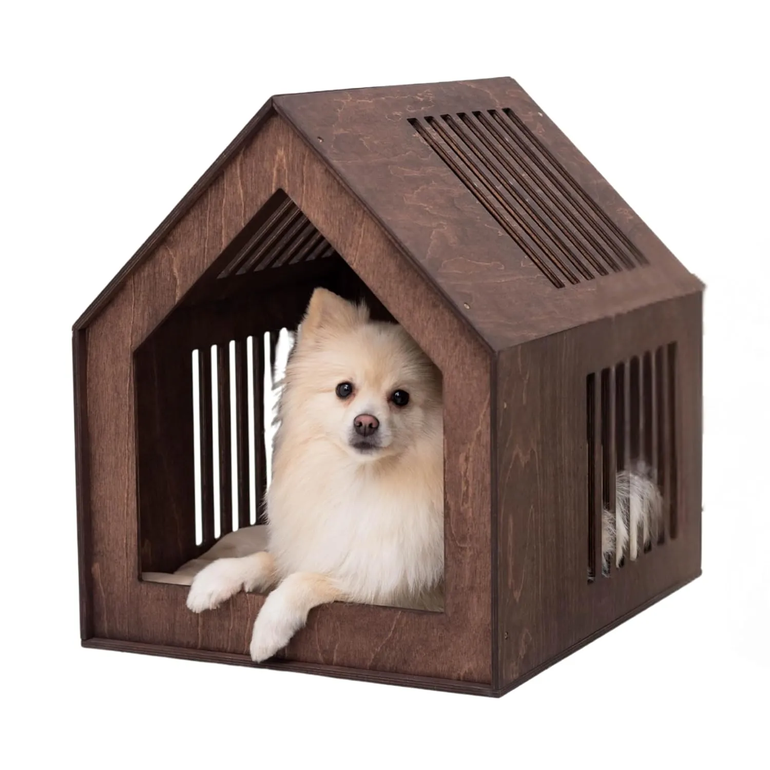 Wood Dog Crate Modern Indoor Dog House Small Dog Furniture Crate - Decorative Dog Crates for Medium Dogs Puppy Dog House Indoor - Personalized Housewarming Gift for Pet Owner