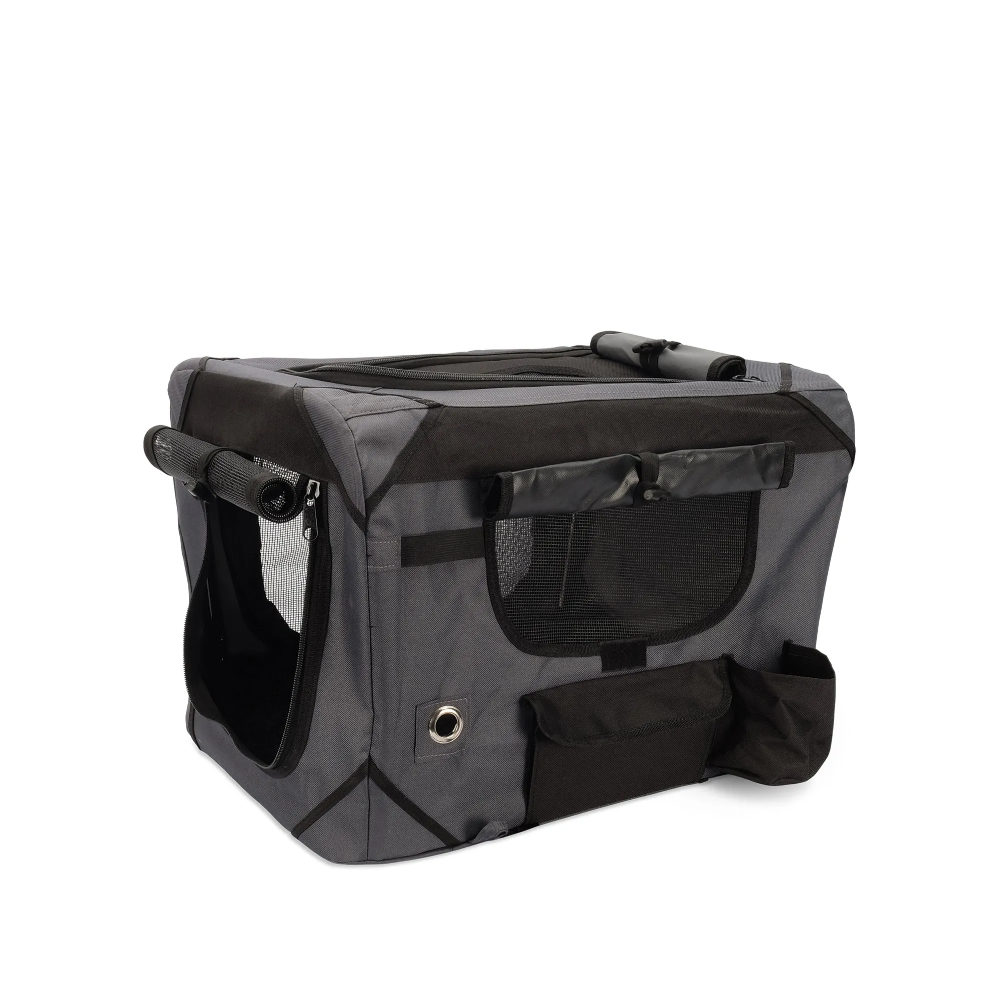 Zeus Deluxe Soft Crate - Grey/Black - Small
